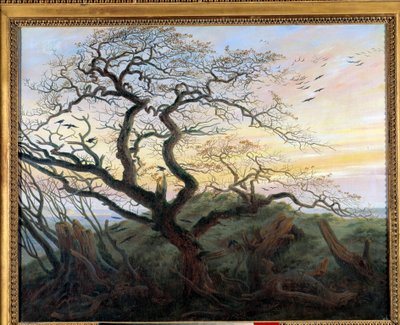 Drzewo z wronami. Obraz Friedricha Caspara Davida (1774-1840) autorstwa Caspar David Friedrich
