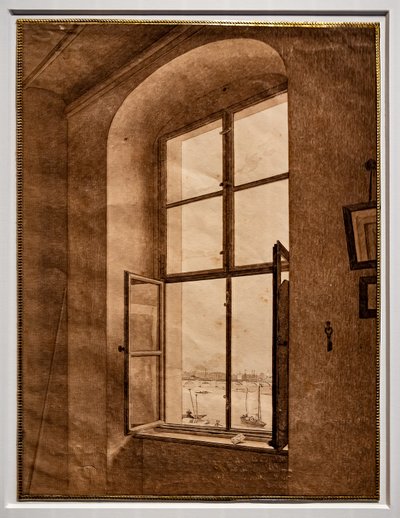 Widok z pracowni artysty, okno po lewej autorstwa Caspar David Friedrich