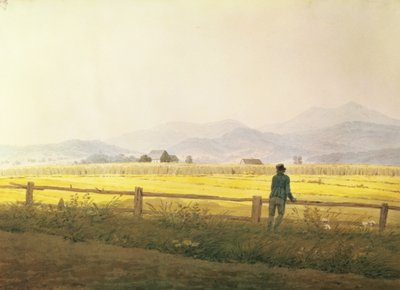 Widok Schmiedebergerkamm, ok.1837 (akwarela na papierze) autorstwa Caspar David Friedrich