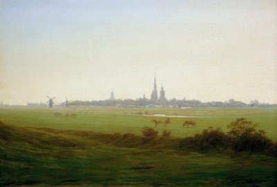 Łąki w pobliżu Greifswaldu autorstwa Caspar David Friedrich