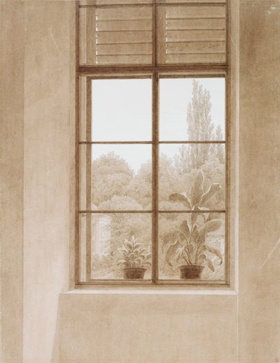 Okno z widokiem na park, 1810-1811. autorstwa Caspar David Friedrich