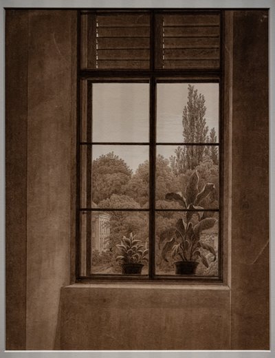 Okno z widokiem na park autorstwa Caspar David Friedrich