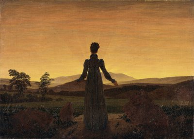 Kobieta przed wschodzącym słońcem, ok. 1818 autorstwa Caspar David Friedrich
