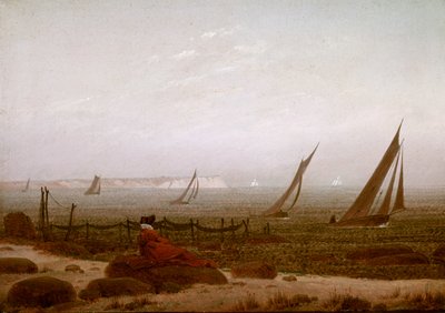 Kobieta na plaży w Rugii autorstwa Caspar David Friedrich