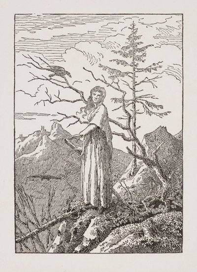 Kobieta z Krukiem w Otchłani autorstwa Caspar David Friedrich