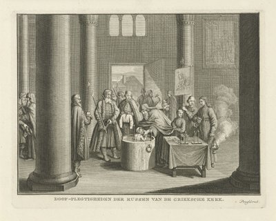 Chrzest w Rosji, połowa XVIII wieku autorstwa Caspar Jacobsz. Philips