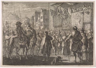 Ogłoszenie pokoju Osnabrück w mieście, 1648 autorstwa Caspar Luyken (attributed to)