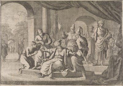Mustafa, bratanek sułtana Murata IV, zostaje uduszony na jego rozkaz, 1639 autorstwa Caspar Luyken (attributed to)