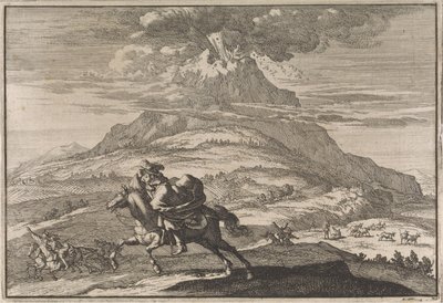 Erupcja wulkanu Wezuwiusz, 1631 autorstwa Caspar Luyken (attributed to)