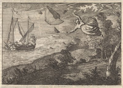 Silne wiatry na wybrzeżu Malmö, 1679 autorstwa Caspar Luyken