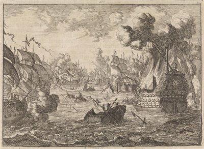 Bitwa morska o Cape La Hogue, 1692 autorstwa Caspar Luyken