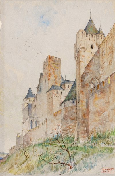 Mury obronne w Carcassonne, Francja autorstwa Cass Gilbert
