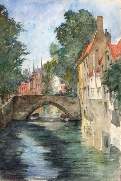 Nad kanałem, Brugia, 1928. autorstwa Cass Gilbert