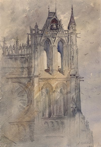 Wieża południowo-zachodnia, katedra w Amiens, 1880. autorstwa Cass Gilbert
