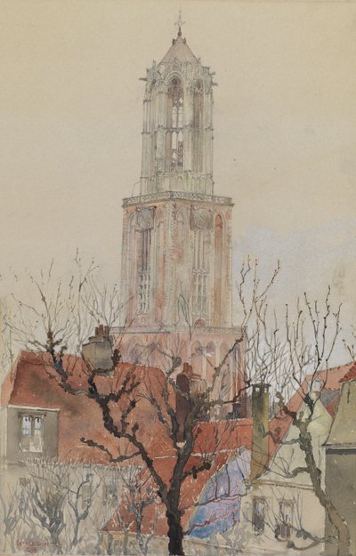Wieża katedry w Utrechcie, Holandia, 1898. autorstwa Cass Gilbert