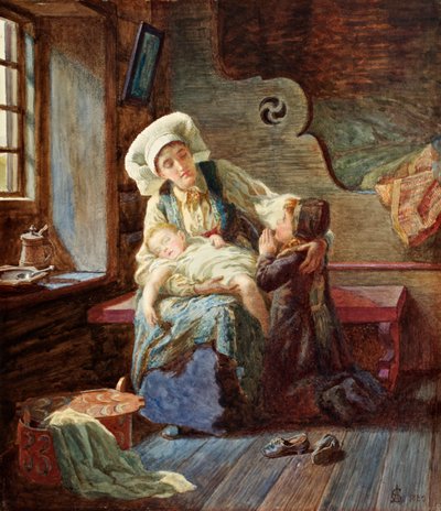 Wieczór w norweskim domu, 1882 autorstwa Catharine Adelaide Sparkes