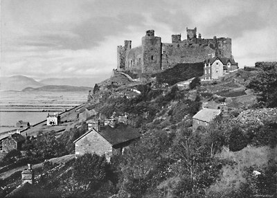 Zamek Harlech, ok. 1896 r. autorstwa Catherall and Pritchard