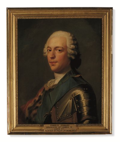 Książę Karol Edward Stuart w zbroi, z niebieską szarfą Orderu Podwiązki (olej na płótnie) autorstwa Catherine (attr. to) Read
