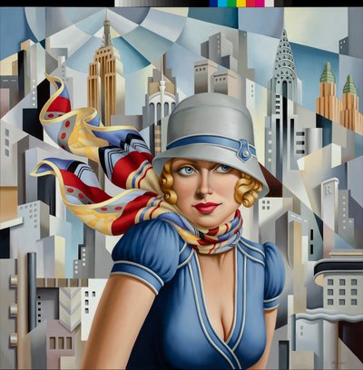 Lato w mieście, 2015 (olej na płótnie) autorstwa Catherine Abel