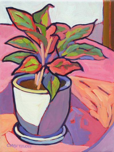 Cabana Plant, 2024 (olej) autorstwa Catherine J Martzloff