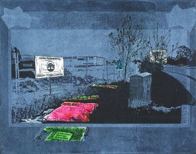 Legion koloru, 2015 (linoryt i akwaforta) autorstwa Catherine Sutcliffe-Fuller