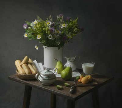 Letnia martwa natura w stylu rustykalnym autorstwa Catherine Wang