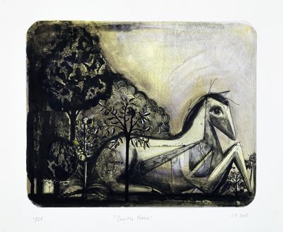 Gentle Horse, 2015 (litografia mokulito z ręcznym kolorowaniem) autorstwa Cathie Pilkington