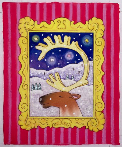 Boże Narodzenie Poroże, 1996 (pastel i gwasz na papierze) autorstwa Cathy Baxter
