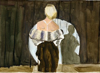 03.11.09 - Wymodelowane futro w ich mieszkaniu, 2009 (olej na papierze) autorstwa Cathy Lomax