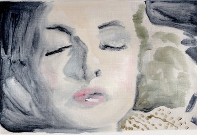 Dziennik filmowy #49 (28.05.13 Nie chciał jej obudzić), 2016 (olej na papierze) autorstwa Cathy Lomax
