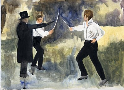 The Plot (Paris 1961), 2011 (olej na papierze) autorstwa Cathy Lomax