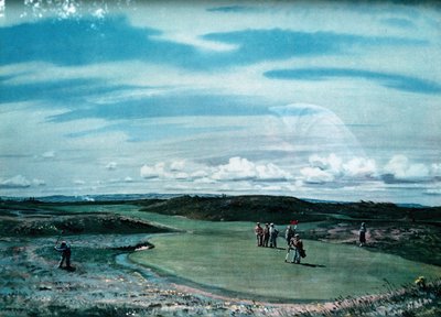 Cecil Aldin 1870-1935, grafika przedstawiająca pole golfowe, c1920 autorstwa Cecil Charles Windsor Aldin