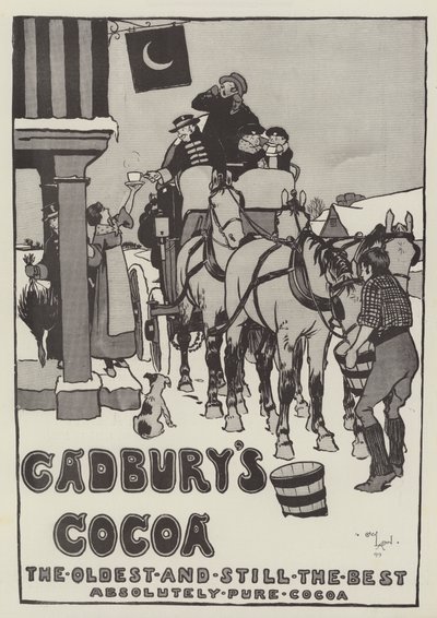 Reklama, Kakao Cadbury (grawerowanie) autorstwa Cecil Charles Windsor Aldin