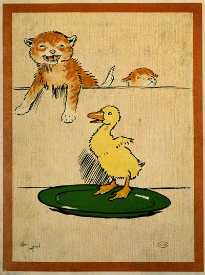 Koty i kaczki. Rysunek Cecila Aldina (1870-1935). Paryż, Sztuka Dekoracyjna autorstwa Cecil Charles Windsor Aldin