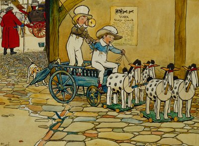 Odpryskuje Stary Blok; Trener z Yorku, autorstwa Cecil Charles Windsor Aldin