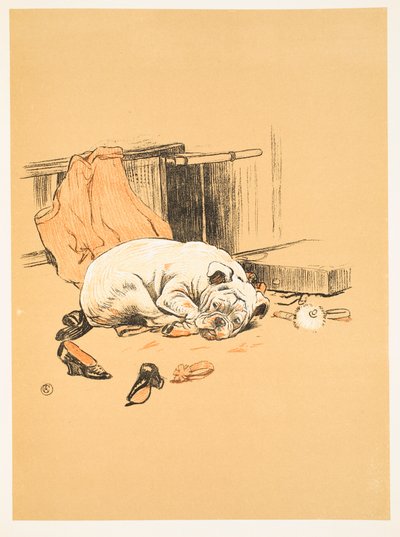 Rozczarowanie na nie znalezienie czekoladki, z Gay Dog, Historia głupiego roku Aldin, Cecil Charles Windsor (1870-1935), opublikowane William Heineman, 1905. 1st Edition, Ilustracja, kreda i C autorstwa Cecil Charles Windsor Aldin