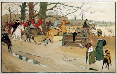 Grawerowanie: Cecil Aldin (1870 -?), Anglia. Dz. Część autorstwa Cecil Charles Windsor Aldin