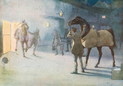 Widziałem Jamesa przechodzącego przez Dym, prowadzącego Ginger autorstwa Cecil Charles Windsor Aldin