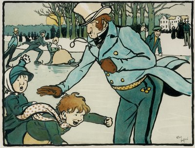 Staroangielski sport i gry: łyżwiarstwo autorstwa Cecil Charles Windsor Aldin