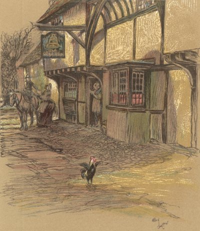 The Bell Inn, Waltham St Lawrence autorstwa Cecil Charles Windsor Aldin