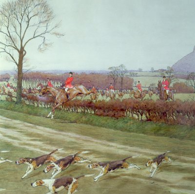 Cheshire - z dala od Tattenhall, 1912 pióro, atrament i toaleta z 85436 autorstwa Cecil Charles Windsor Aldin