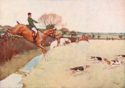 Psy przybiegły Rozpędzając się przez Pole. . . Konie podążające blisko Psów autorstwa Cecil Charles Windsor Aldin