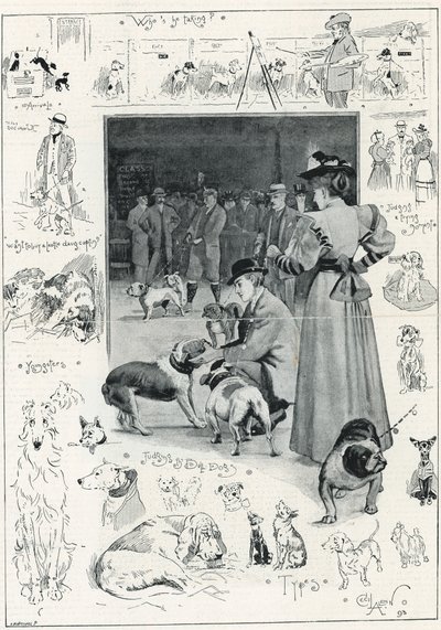 Wystawa psów Związku Kynologicznego w Crystal Palace autorstwa Cecil Charles Windsor Aldin