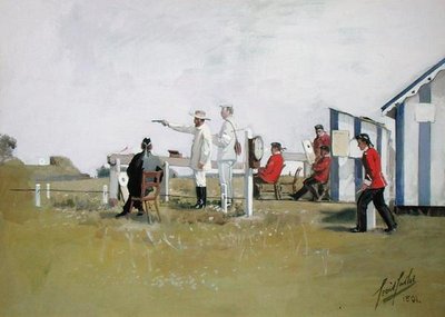 The Pistol Range, Bisley Camp autorstwa Cecil Cutler