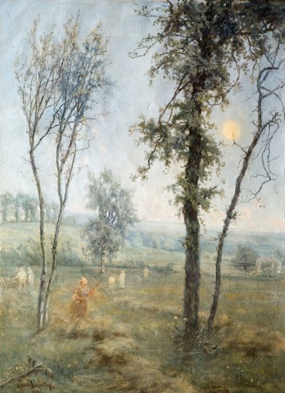 Sianokosy przy świetle księżyca, 1876. autorstwa Cecil Gordon Lawson
