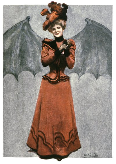 Kobieta przebrana za diabła, ok. 1900 r. (ilustracja) autorstwa Cecilio Pla Gallardo