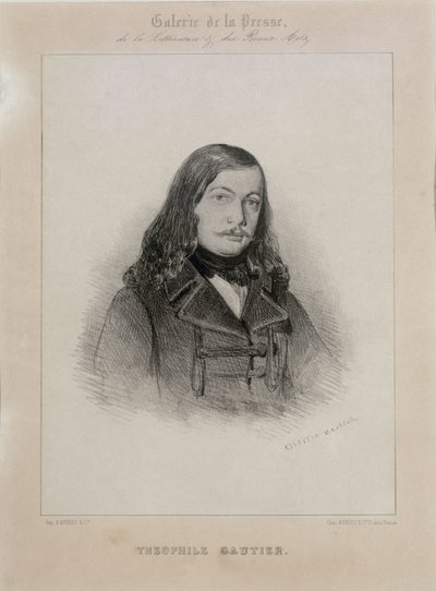 Portret poety Théophile Gautiera 1811-1872. autorstwa Celestin Francois Nanteuil