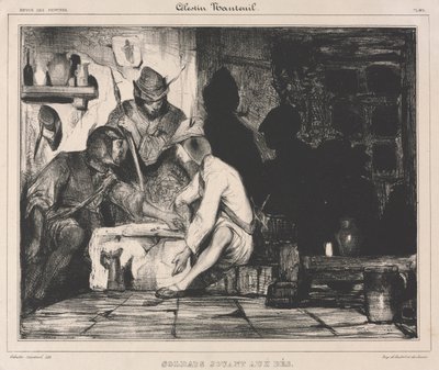 Żołnierze grający w kości, 1900. autorstwa Celestin Francois Nanteuil