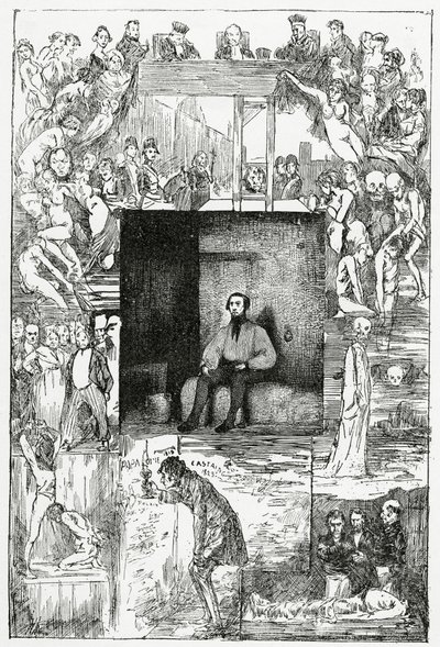 Ostatni dzień skazańca XIX w. (rycina bw) autorstwa Celestin Francois Nanteuil