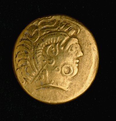 Sztuka celtycka: stater Sequani, złota moneta. III-II wiek p.n.e. Paryż, B.N. autorstwa Celtic